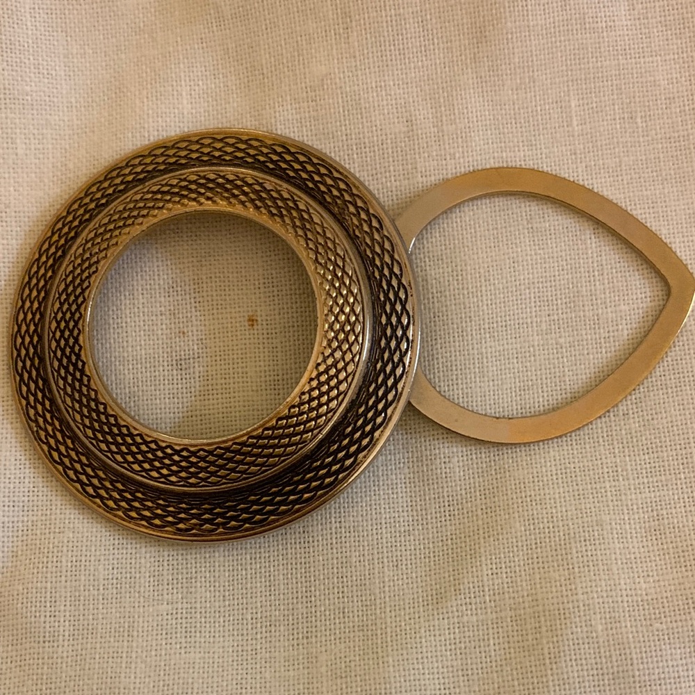 Vintage Lieba USA Scarf Clip Gold Black Textured
